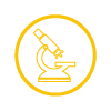 gold icon of a microscope