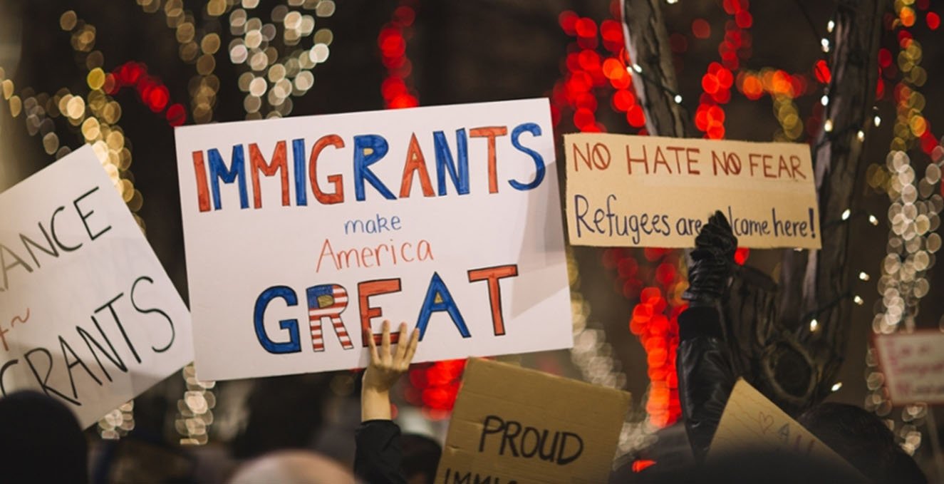 protest signs that support immigrants in the U.S.