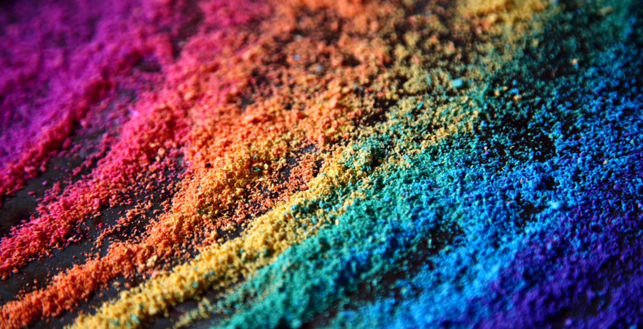 rainbow colored sand