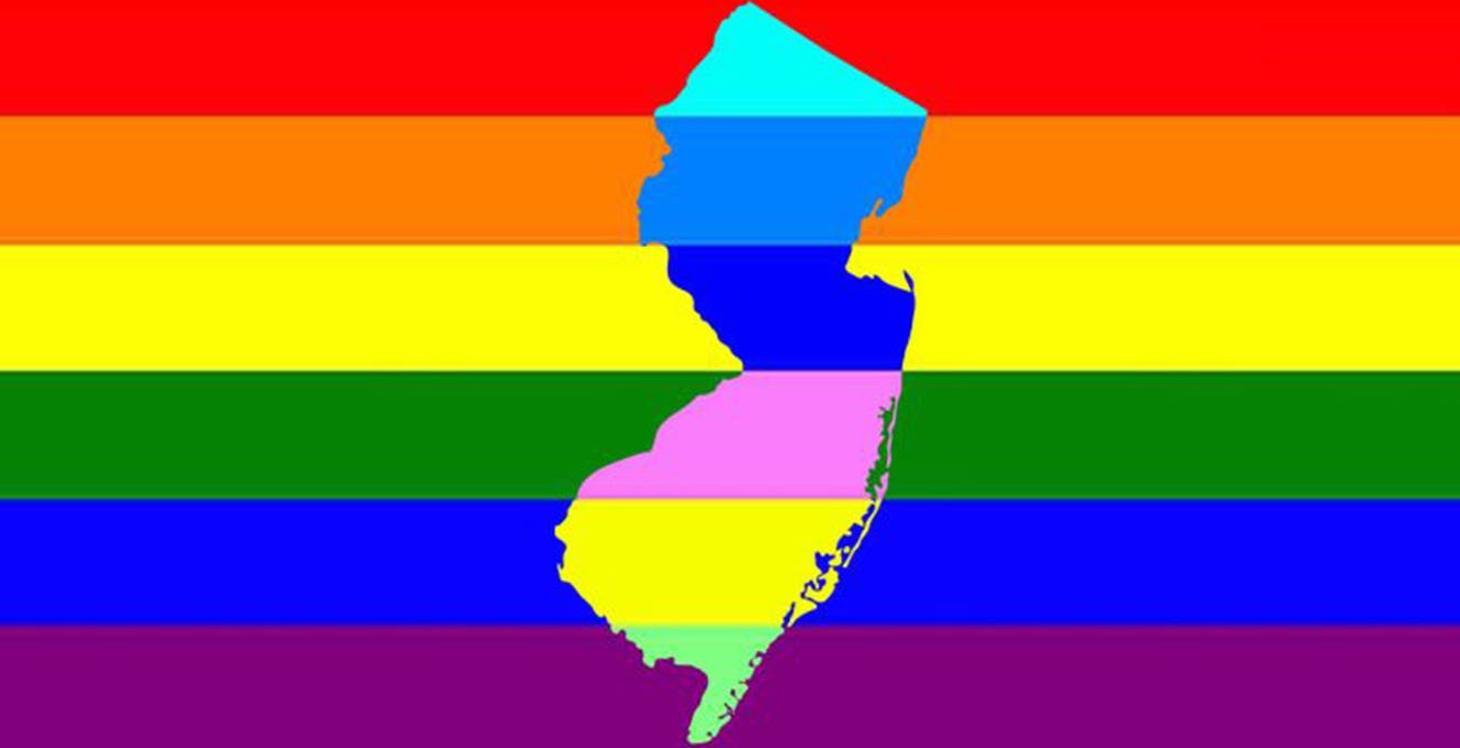 New Jersey with rainbow colors