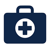 blue graphic image of a first aid kit